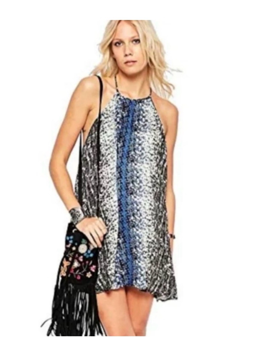Free People Intimately Talk halter mini dress features a T-back design